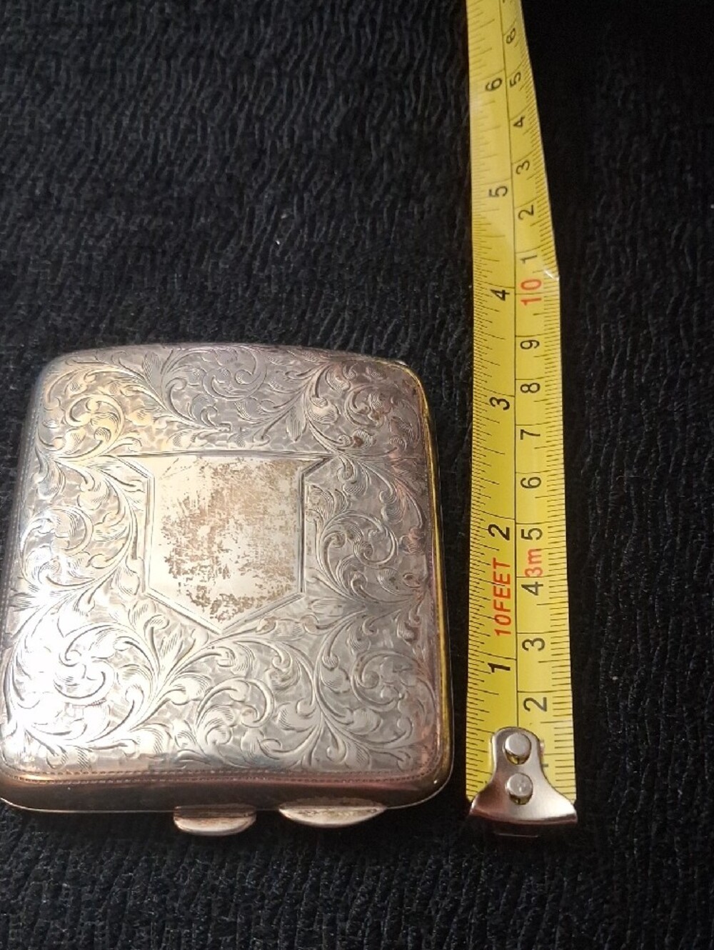 Antique Engraved Sterling Silver Men's Card Case - Picture 10 of 10